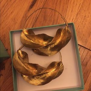 Fulani hammered brass earrings/cuff set